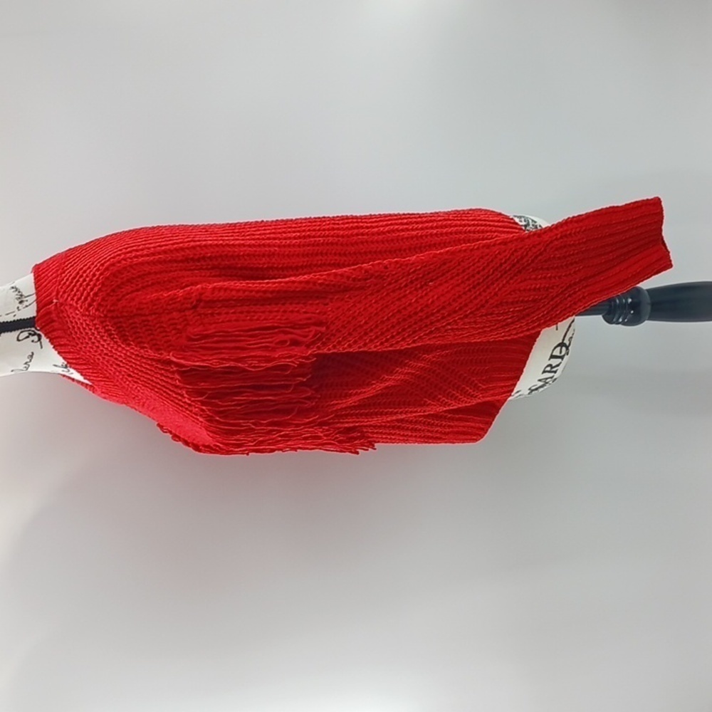 No Boundaries Fringe Sweater Red Yarn Knit Crew Neck Casual Womens XL - Picture 4 of 8